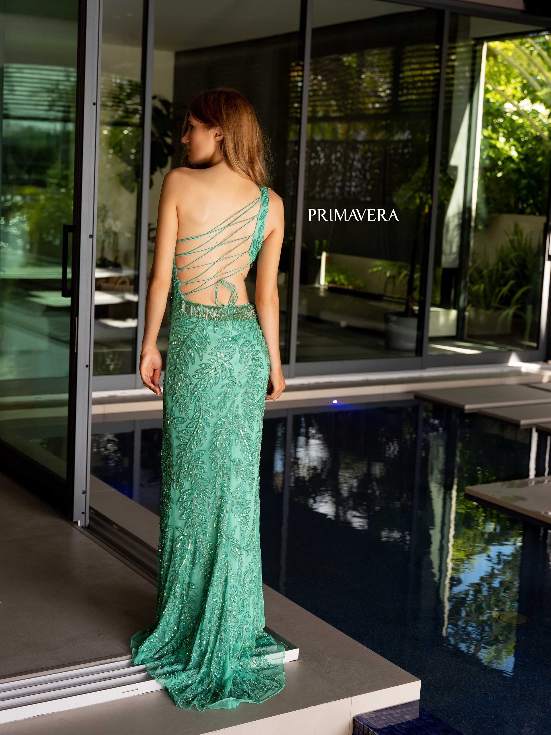 Primavera Couture 4101 Long Formal Fringed Evening Prom Dress