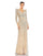 Formal Dresses Long Sleeve Formal Dress Nude Silver