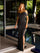 Prom Dresses Long Fitted Prom Beaded Fringes Formal Dress Black