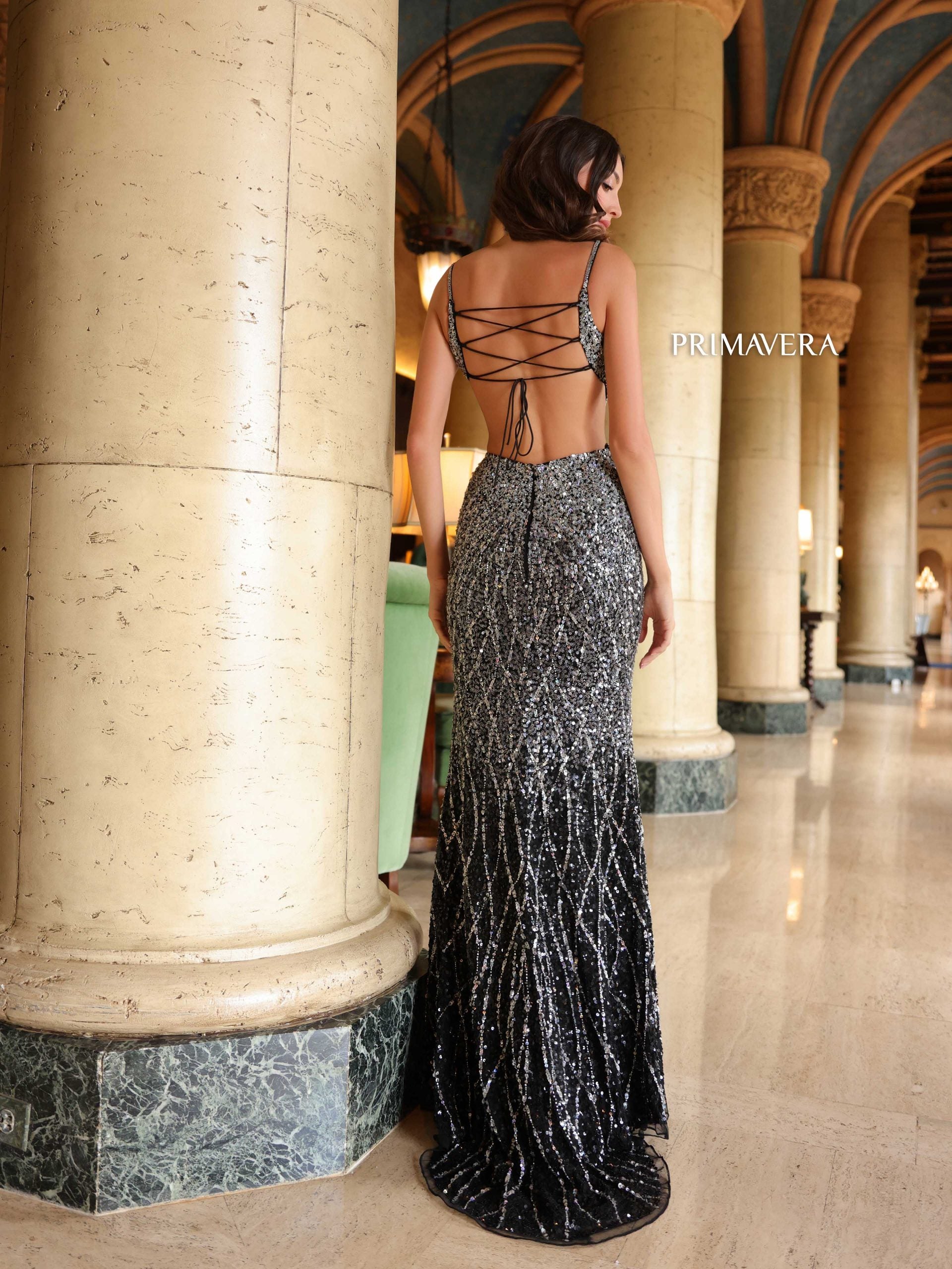 Primavera Couture 4136 Long Formal Ombre Prom Dress