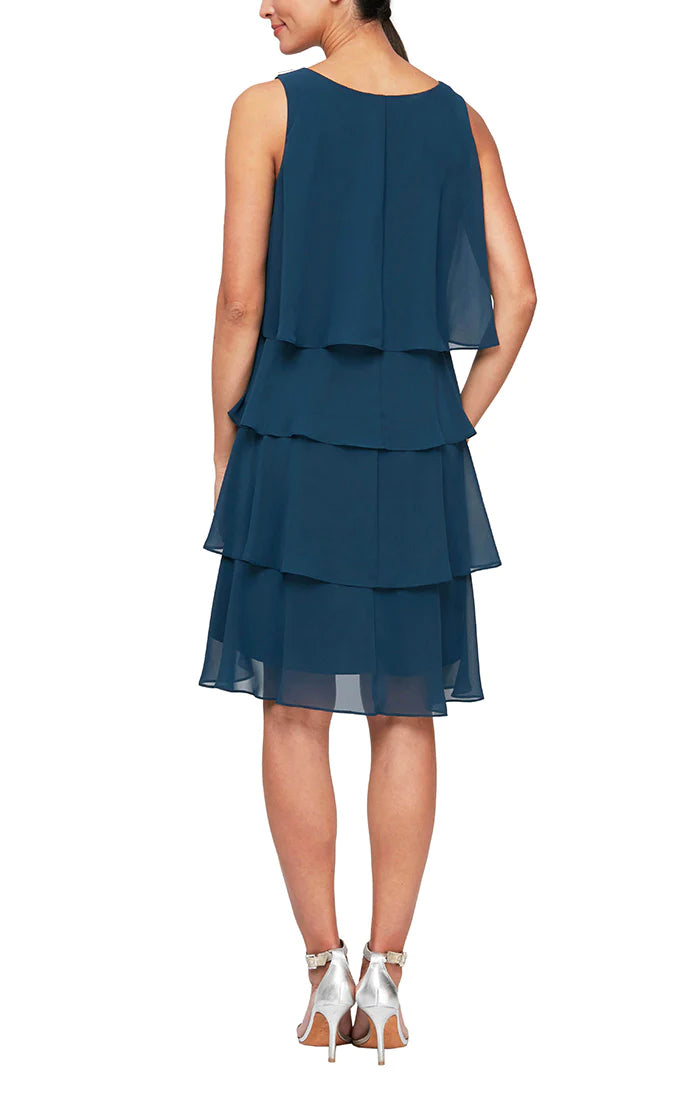 SL Fashions 414044 Tiered Short Cocktail Dress
