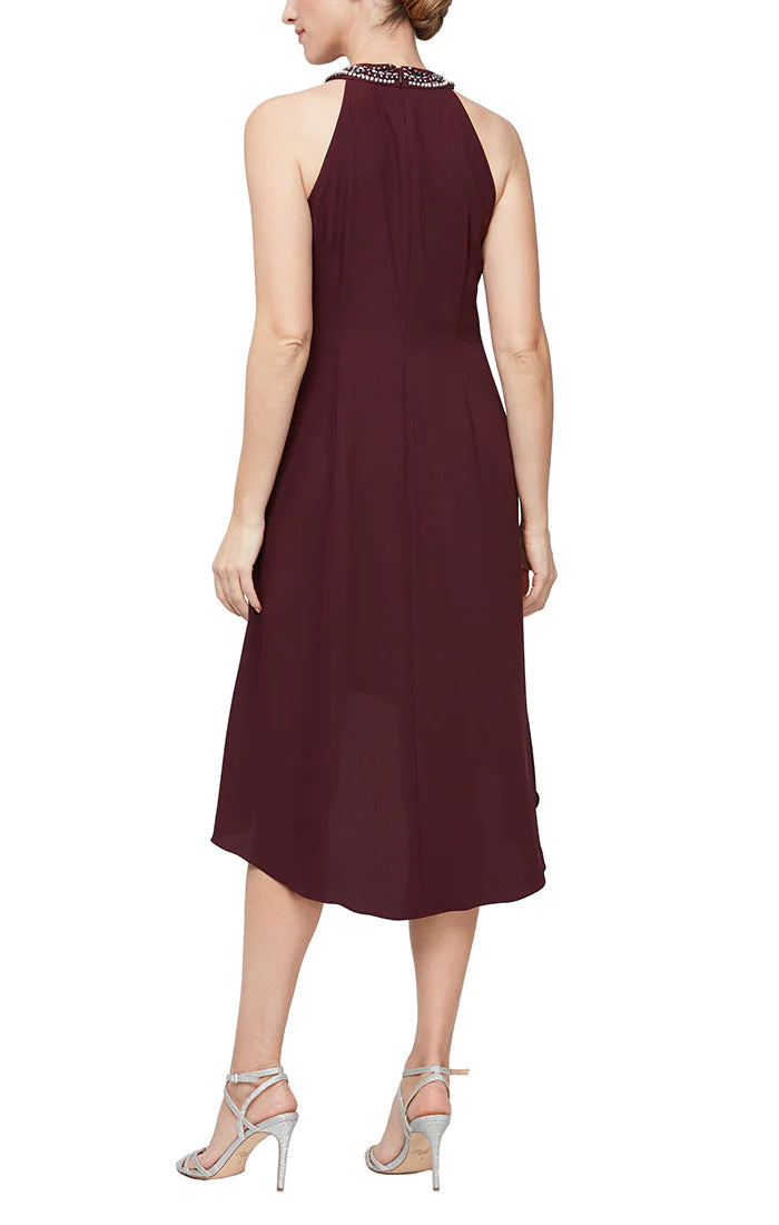 SL Fashions 419005 High Low Beaded Cocktail Dress