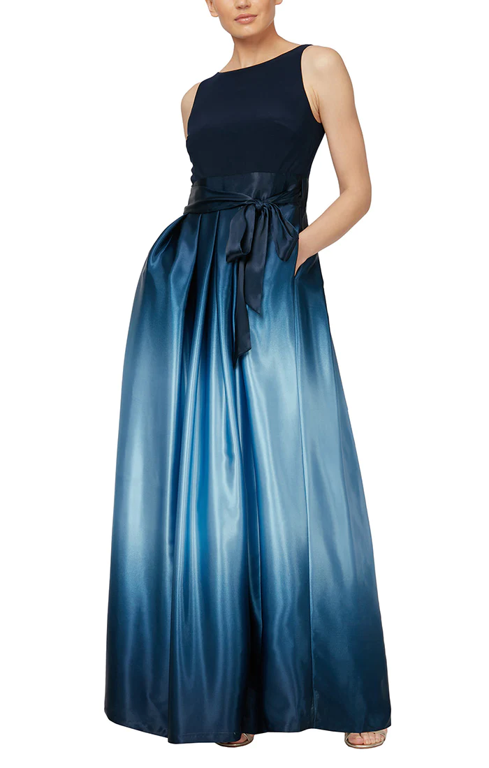 Slny Ombrè Satin Woven Gown