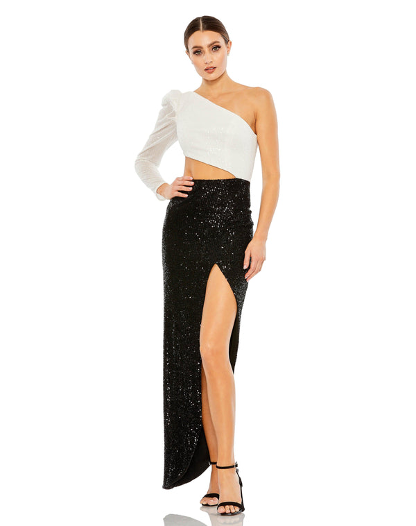 Long Formal One Shoulder Prom Gown One Shoulder & Formal Fit Mac Duggal 42037