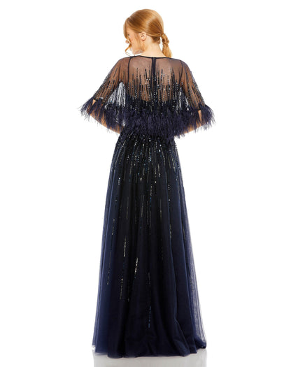 Mother of the Bride Dresses Long Mother of the Bride Cape Dress Navy