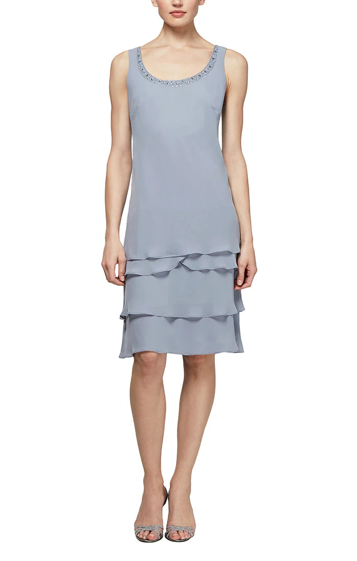SL Fashions 422372 Tiered Jacket Short Dress