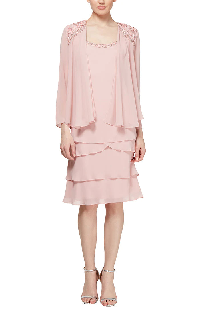 SL Fashions 422372 Tiered Jacket Short Dress