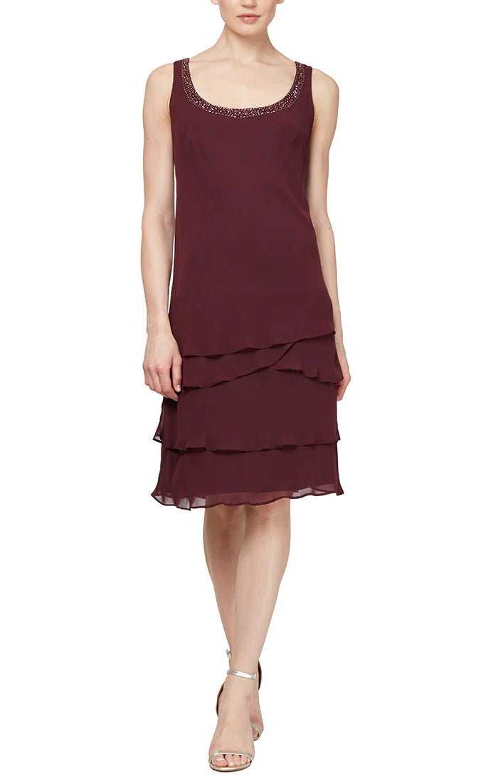 SL Fashions 422372 Tiered Jacket Short Dress