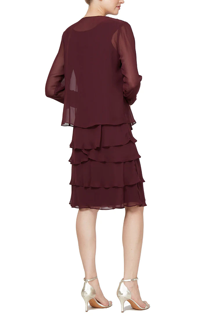 SL Fashions 422372 Tiered Jacket Short Dress