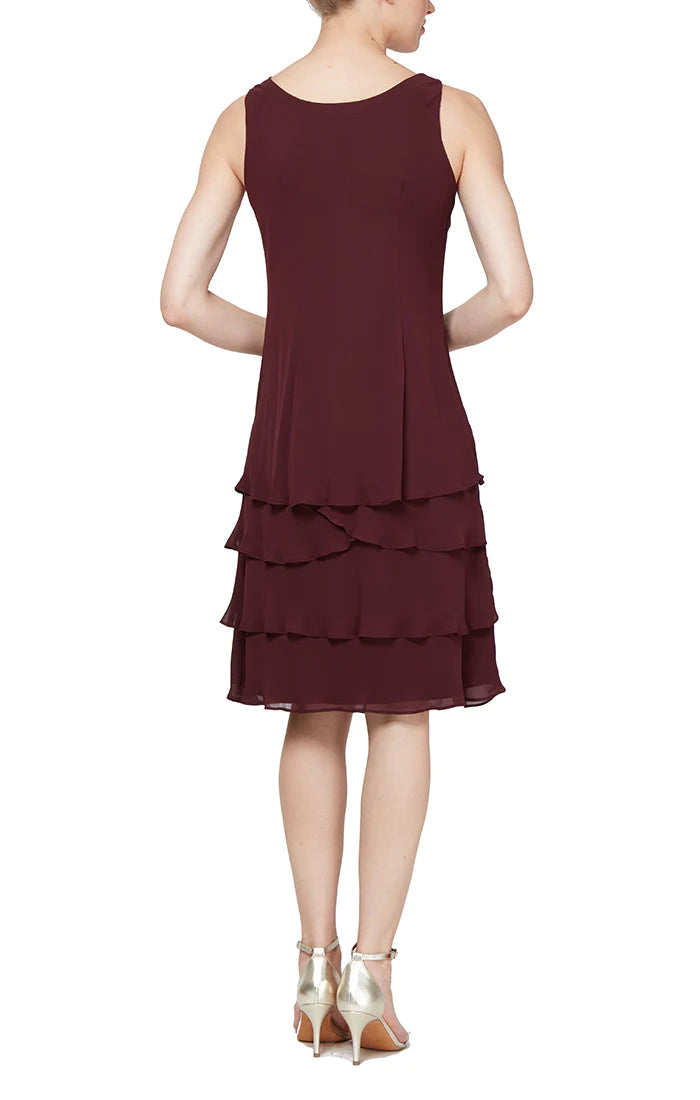 SL Fashions 422372 Tiered Jacket Short Dress