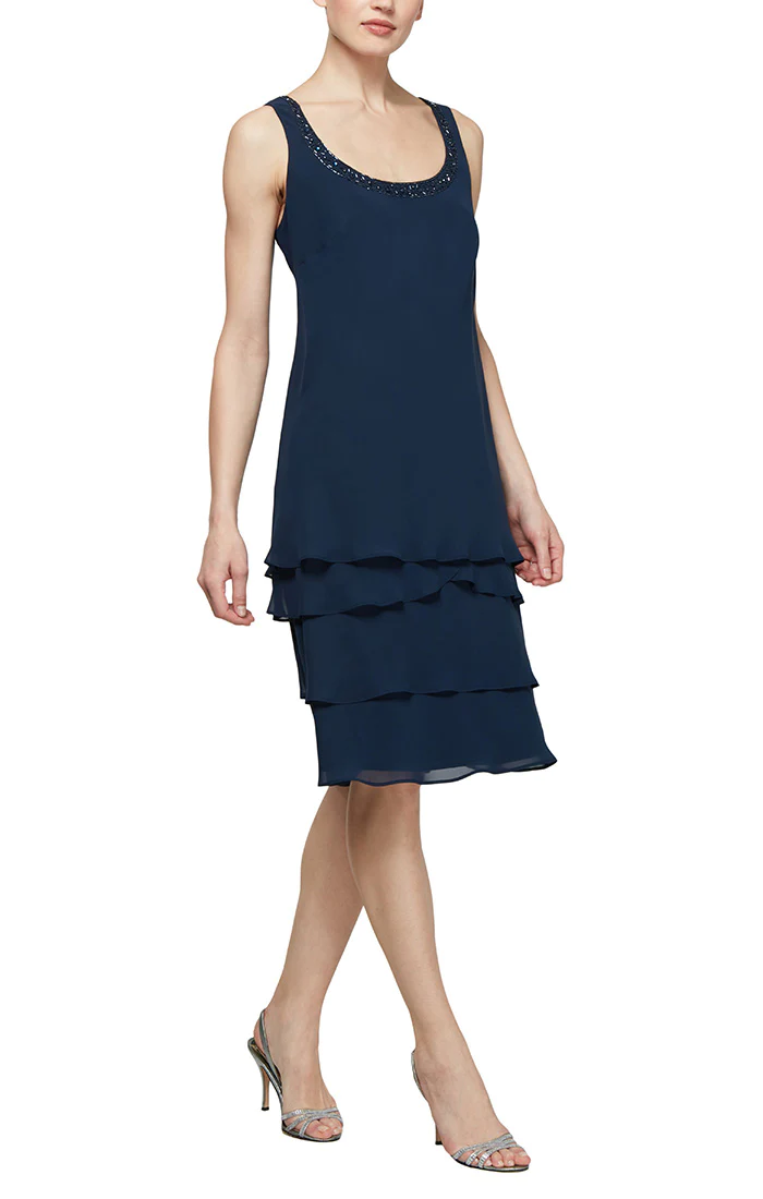 SL Fashions 422372 Tiered Jacket Short Dress