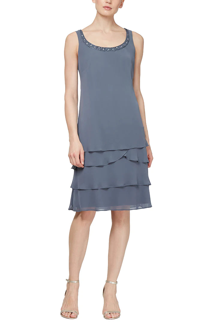 SL Fashions 422372 Tiered Jacket Short Dress