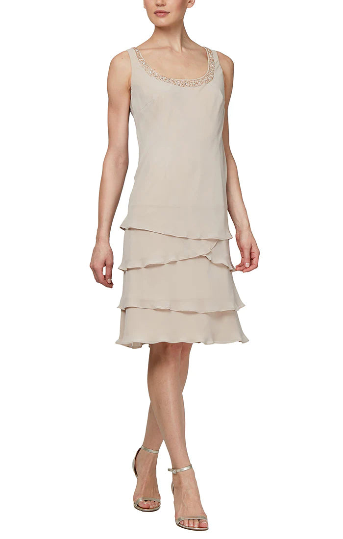 SL Fashions 422372 Tiered Jacket Short Dress