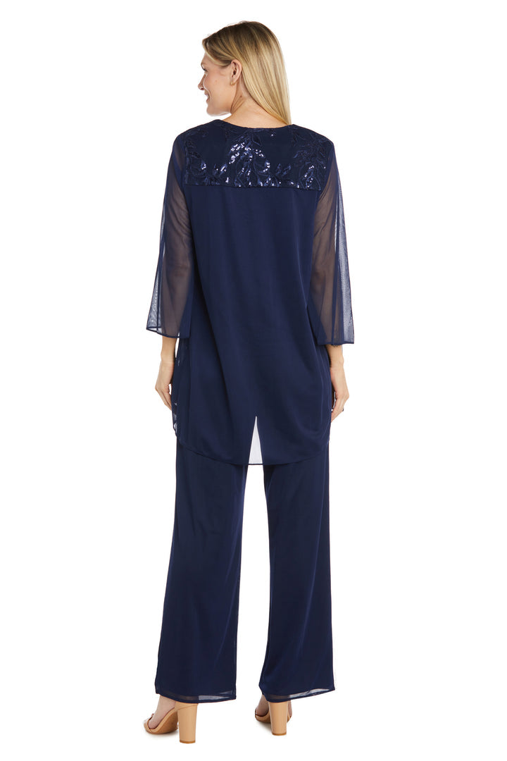 R&M Richards 42734 Three Piece Sequin Pant Suit Jacket Set