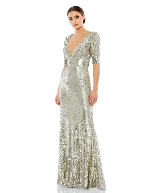 Formal Dresses Long Formal Short Sleeve Evening Gown Platinum 