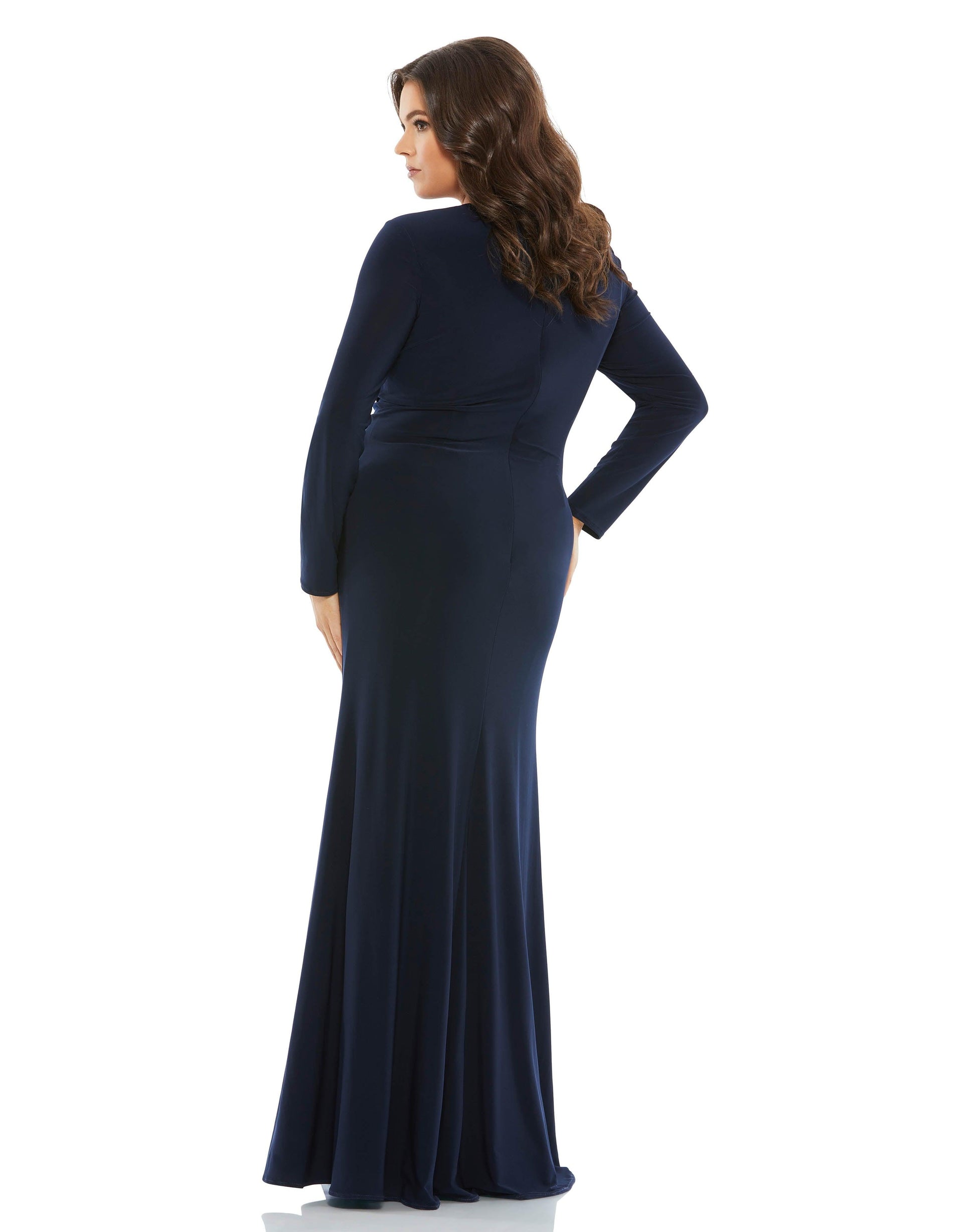 Mac Duggal 49504 Fabulouss Long Sleeve Plus Size Dress