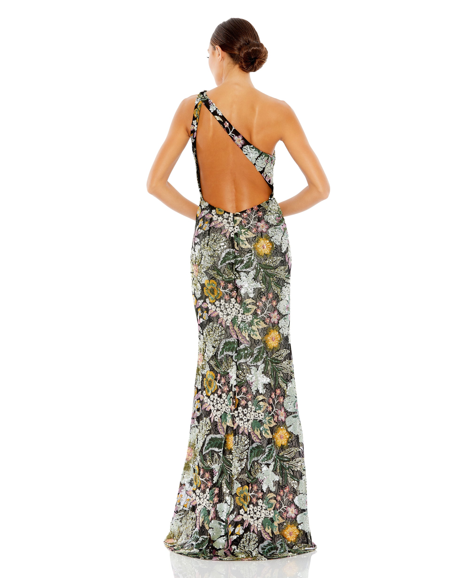 Mac Duggal 49574 Long Formal Beaded Floral Prom Dress
