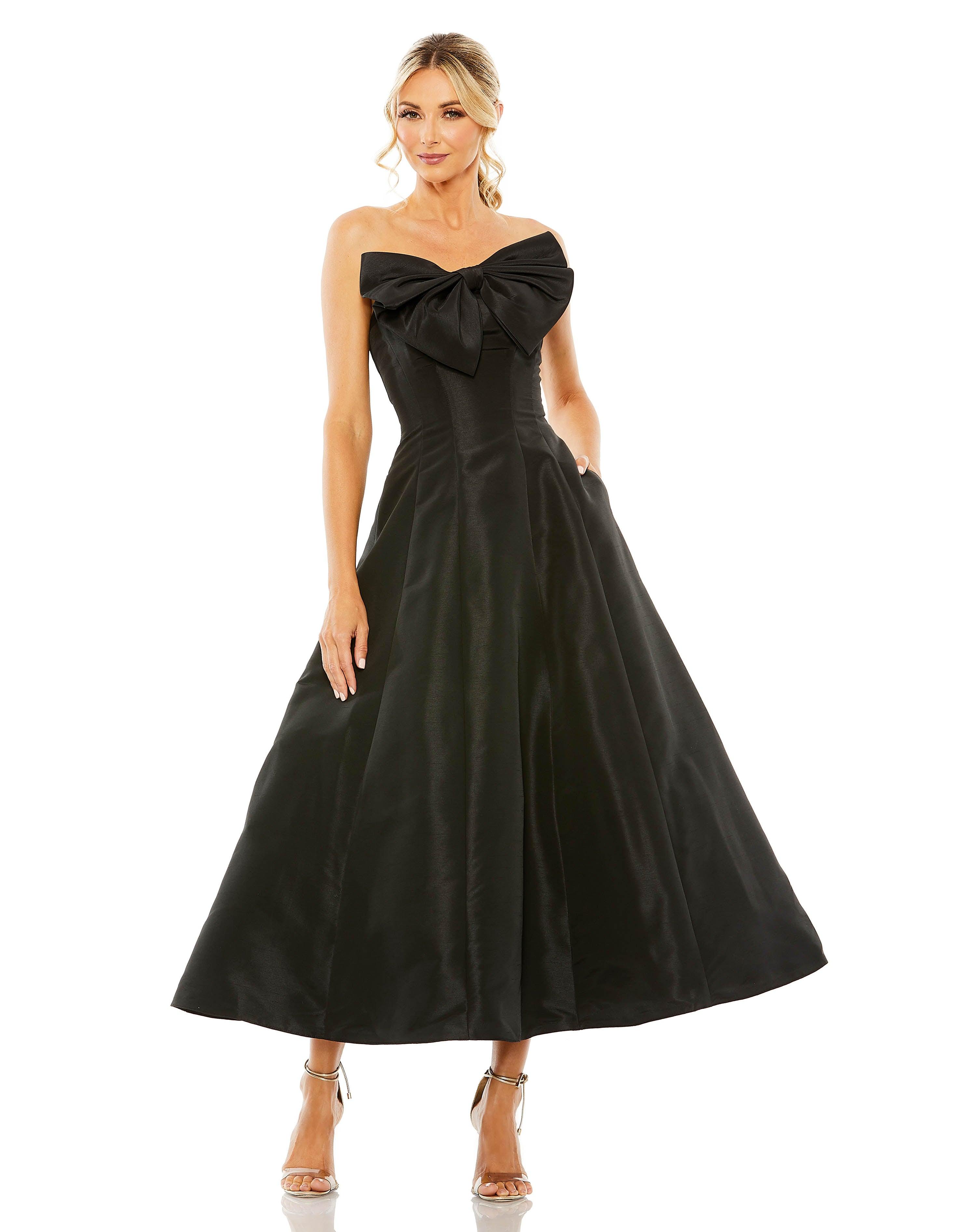 Mac Duggal Women's Cocktail Bow Strapless Ballgown - French Blue