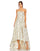 Formal Dresses Formal High Low Floral Print Prom Dress White Gold