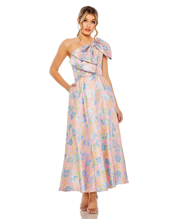 Tea Length One Shoulder Dress One Shoulder & Tea Length Mac Duggal 49623