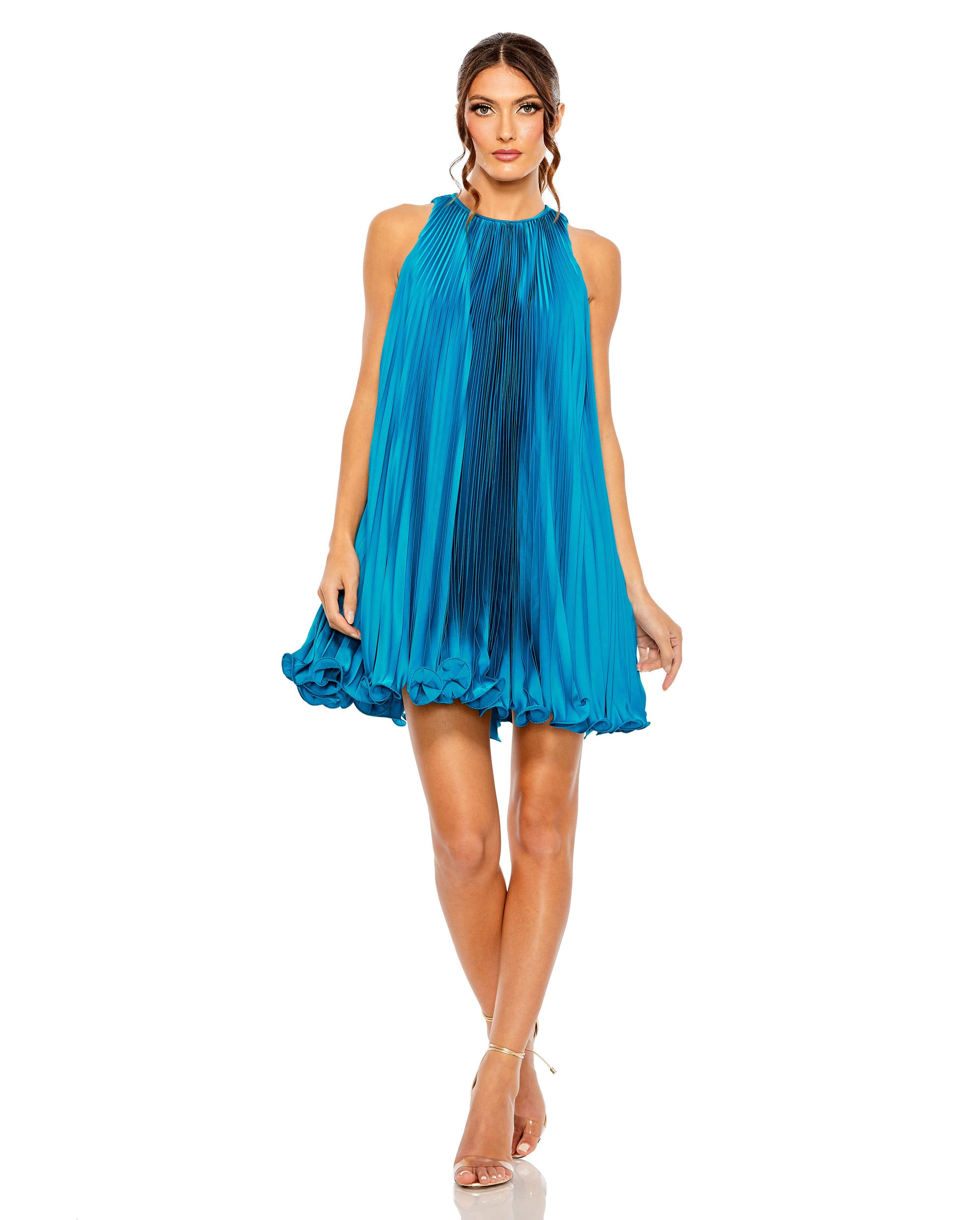 Mac Duggal 49636 Short A Line Pleated Cocktail Party Dress