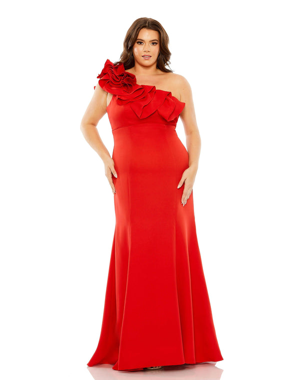 Fabulouss Long One Shoulder Plus Size Dress One Shoulder & Plus Size Mac Duggal 49707