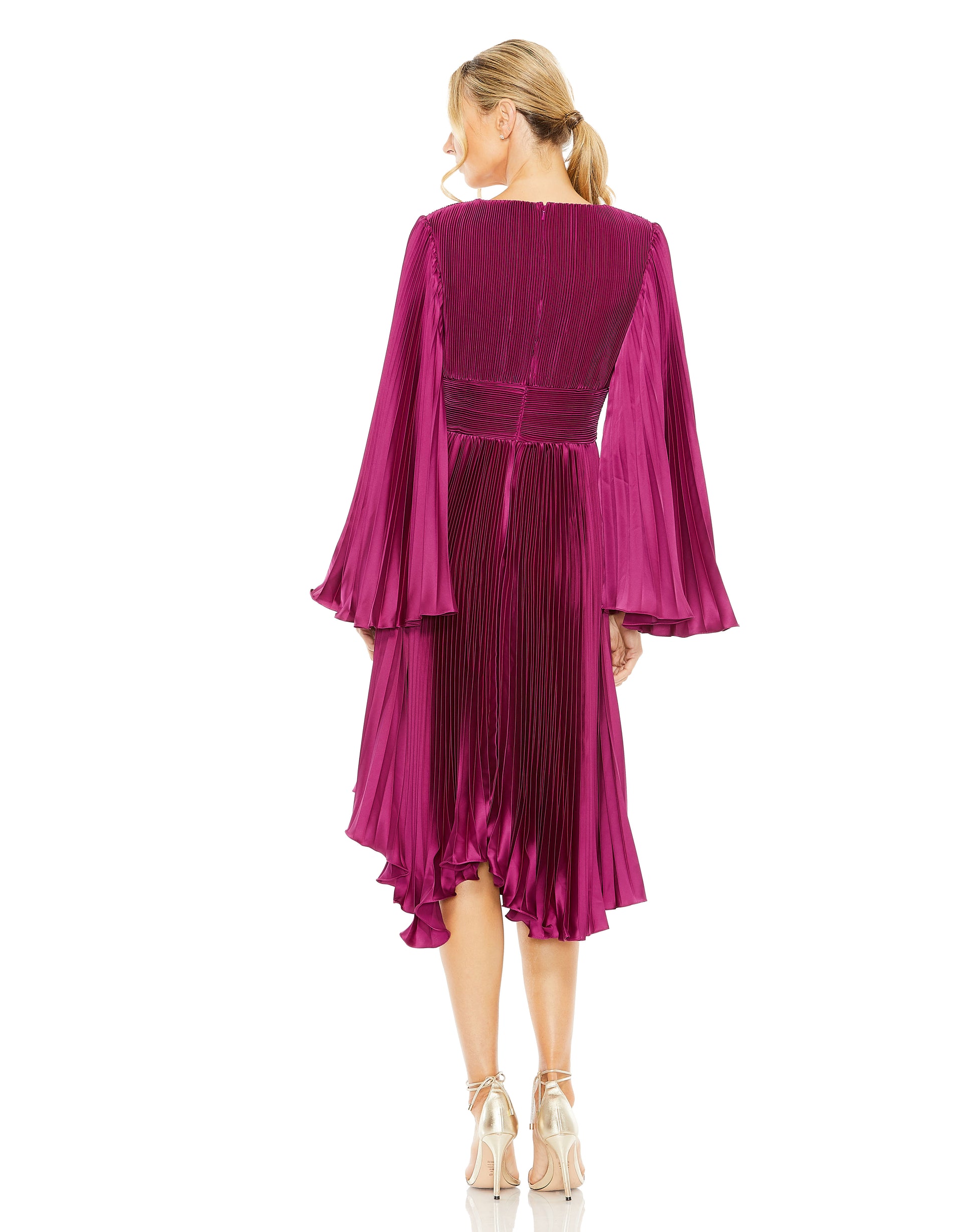 Mac Duggal 49717 Long Sleeve Tea Length Cocktail Dress