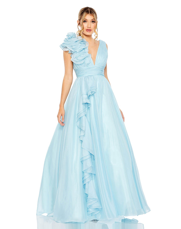 Long Sleeveless Chiffon Prom Gown Sleeveless Detail Mac Duggal 49772