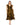 Plus Size Dresses Plus Size V Neck Ruffle Tiered Rose Detail Midi Dress Black Gold