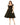 Plus Size Dresses Plus Size Cap Sleeve Multi Seam Knee Length Dress Black