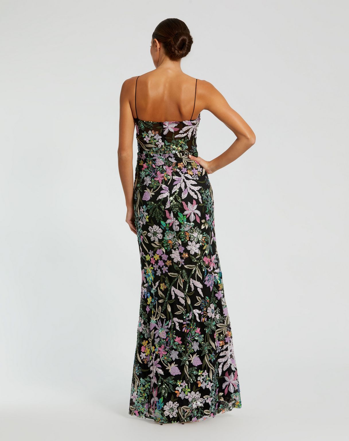 Mac Duggal 49827 Long Formal Floral Prom Dress