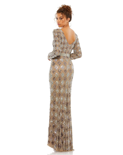 Mac Duggal Formal Long Sleeve Evening Sequins Dress