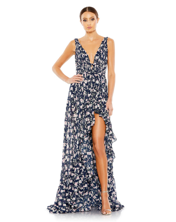 High Low Floral Chiffon Formal Dress High Low & Floral Chiffon Mac Duggal 50659