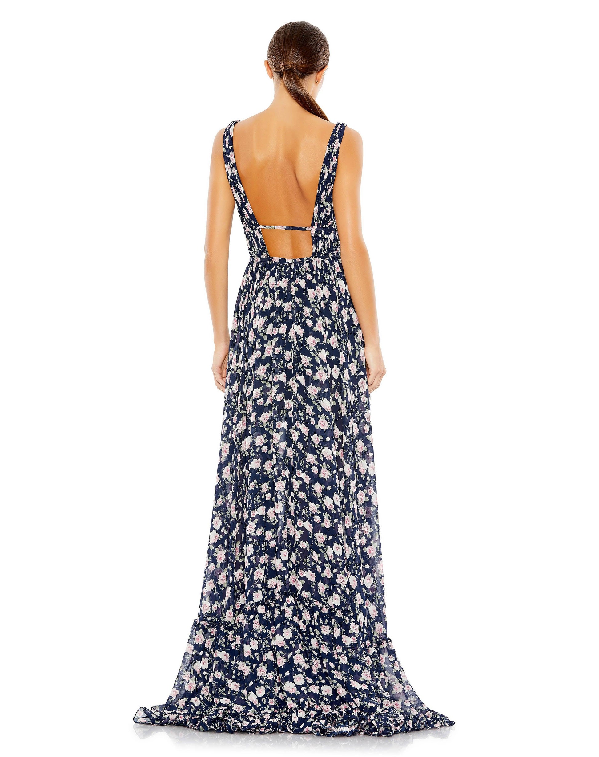 Mac Duggal 50659 High Low Floral Chiffon Formal Dress