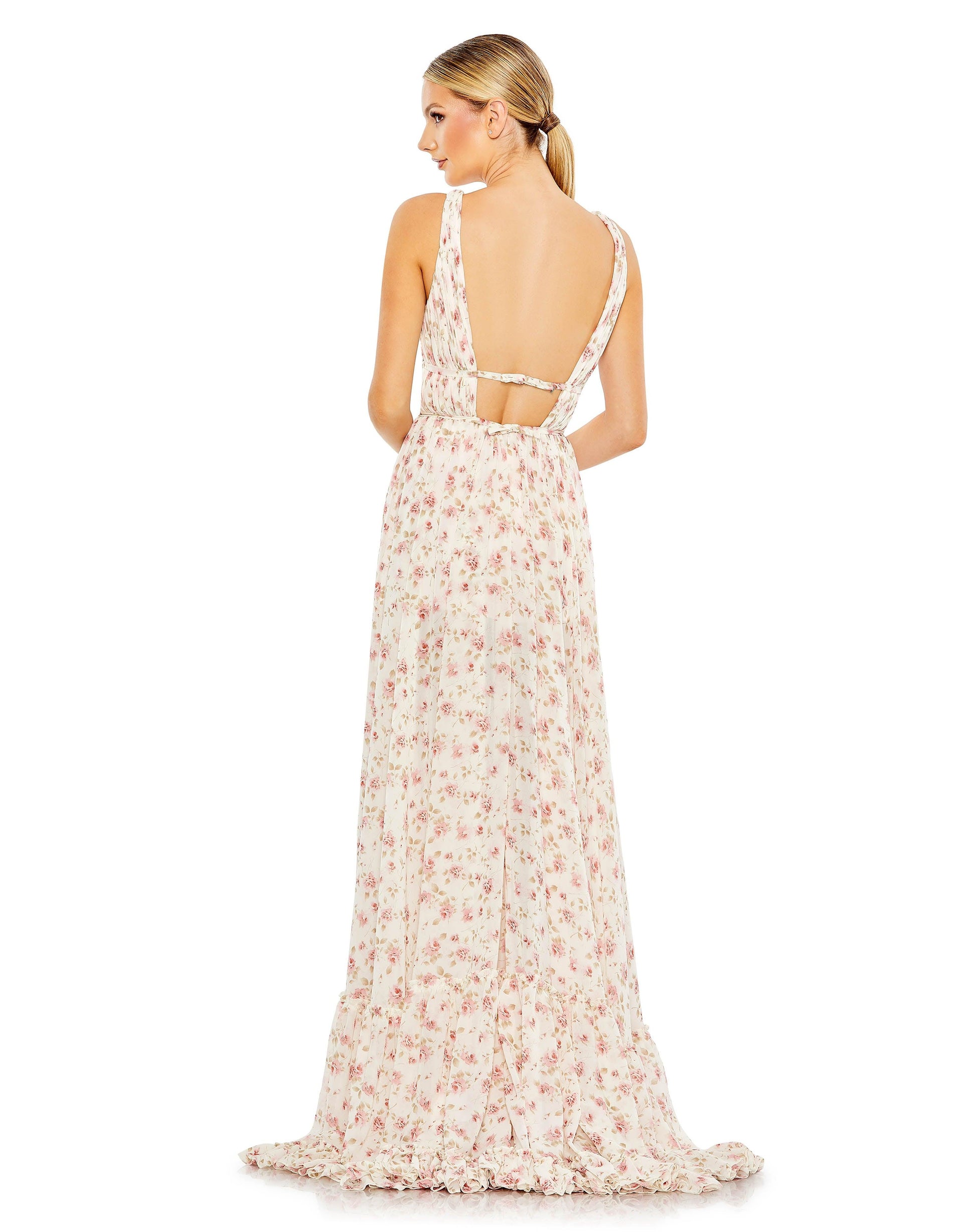Mac Duggal 50659 High Low Floral Chiffon Formal Dress