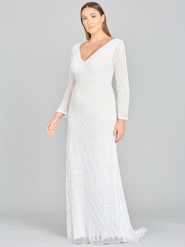 Lara Dresses 51072 Long Sleeve Embroidered Wedding Dress