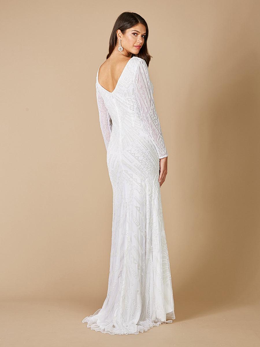 Lara Dresses 51072 Long Sleeve Embroidered Wedding Dress
