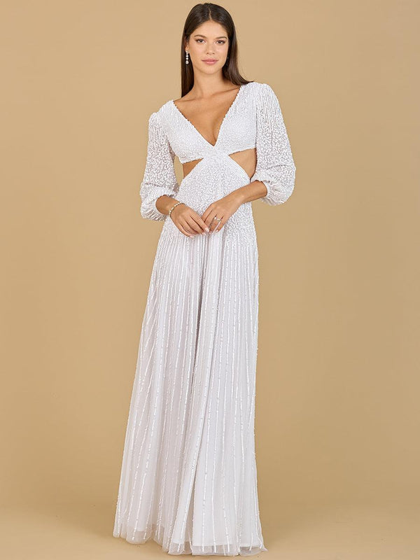 Lara Dresses 51119 Long Sleeve Cut Out Bridal Dress