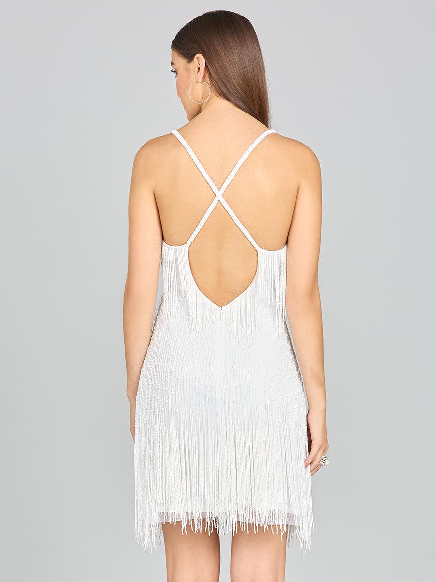 Fringe Spaghetti Strap Trim Dress