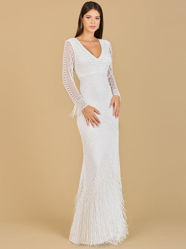 Wedding Dresses Long Fringe Bridal Gown Ivory