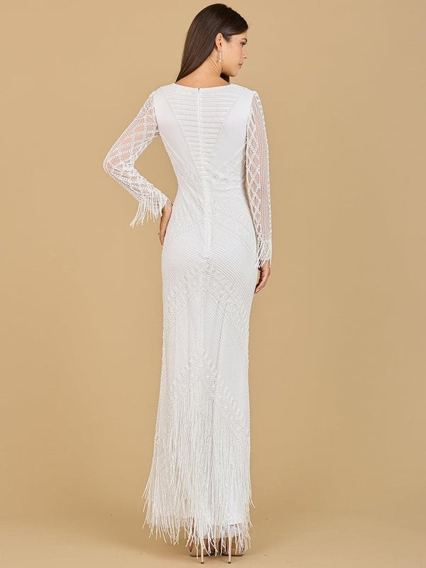 Wedding Dresses Long Fringe Bridal Gown Ivory
