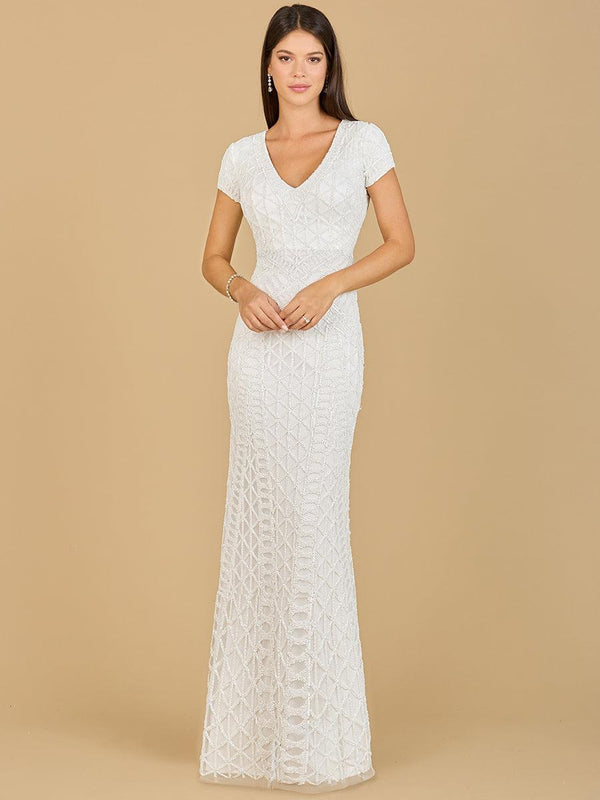 Lara Dresses 51141 Long Cap Sleeve Wedding Gown