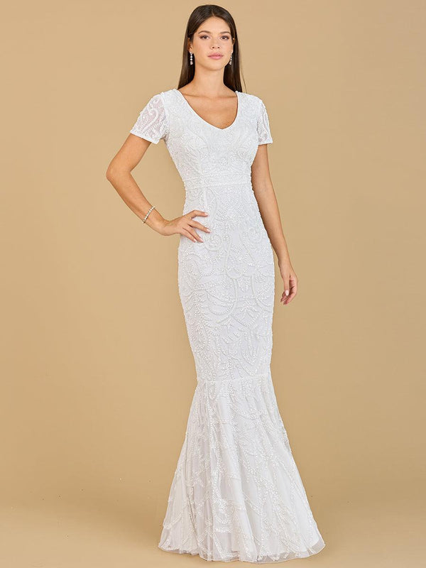 Lara Dresses 51143 Long Cap Sleeve Bridal Gown