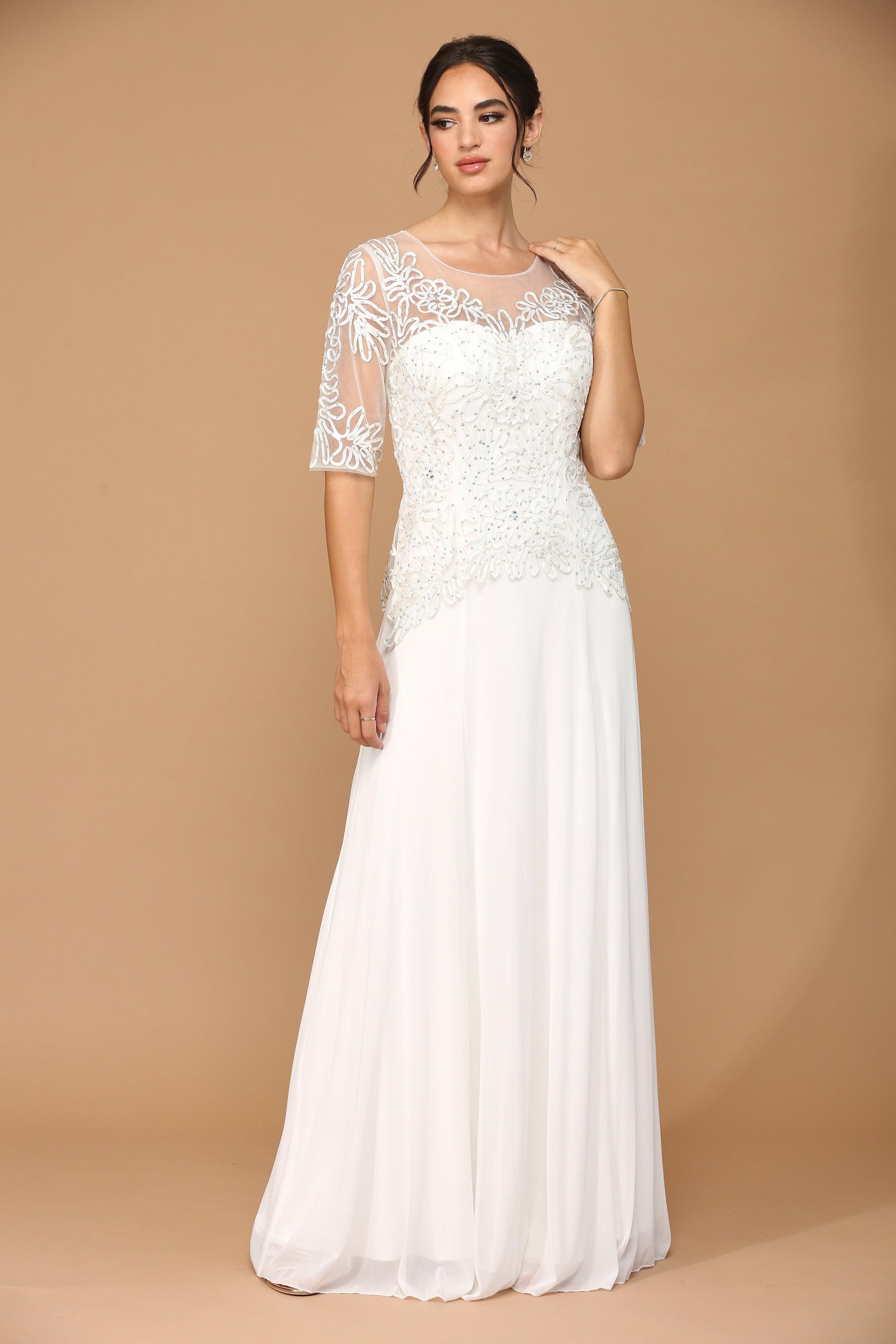 Hunter Green V-Neck Cap Sleeves Lace Mother Of The Bride Dress
