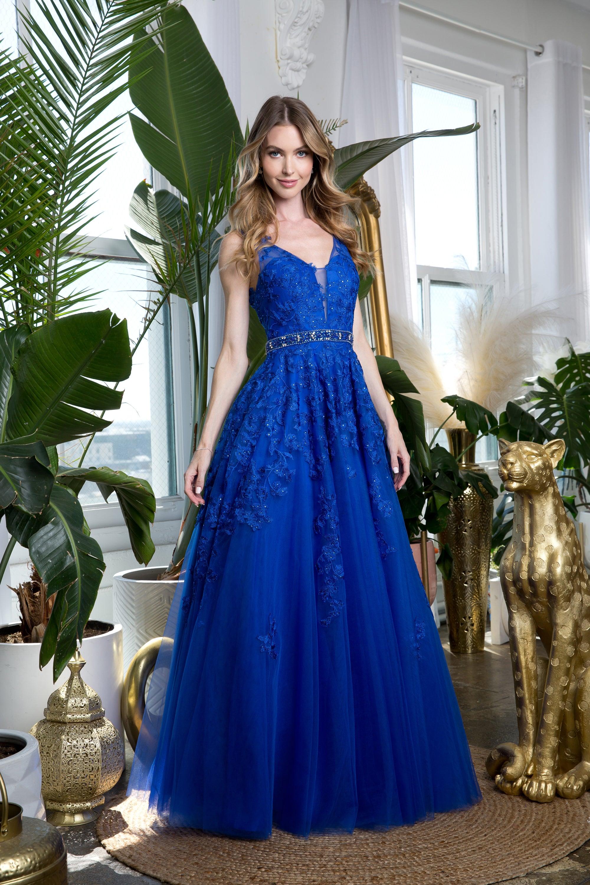 Sapphire Blue Evening Gown Long Formal Sleeveless Prom Ball Gown Fuchsia 2XL Sapphire Blue Evening Gown Long Formal Sleeveless Prom Ball Gown Fuchsia 2XL