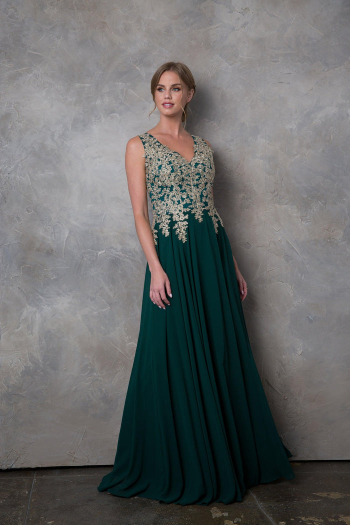 Long Mother of the Bride Chiffon Formal Dress