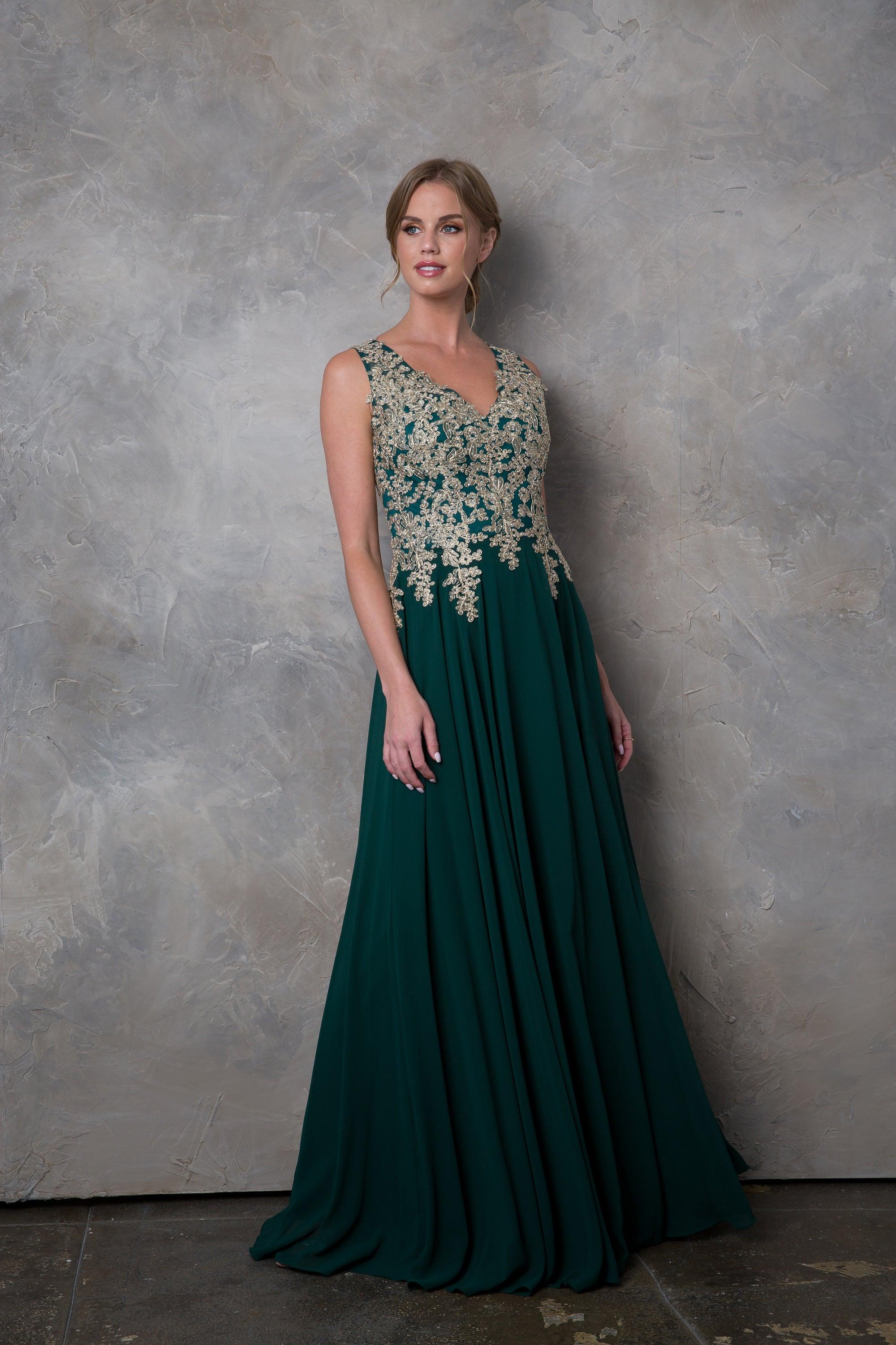 Long Mother of the Bride Chiffon Formal Dress
