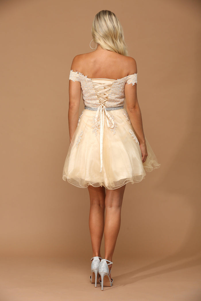 Prom Short Off Shoulder Lace Cocktail Party Dress