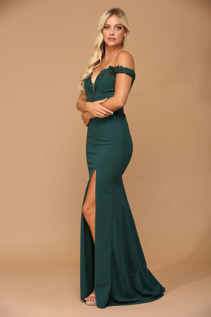 Long Off Shoulder Formal Evening Prom Dress