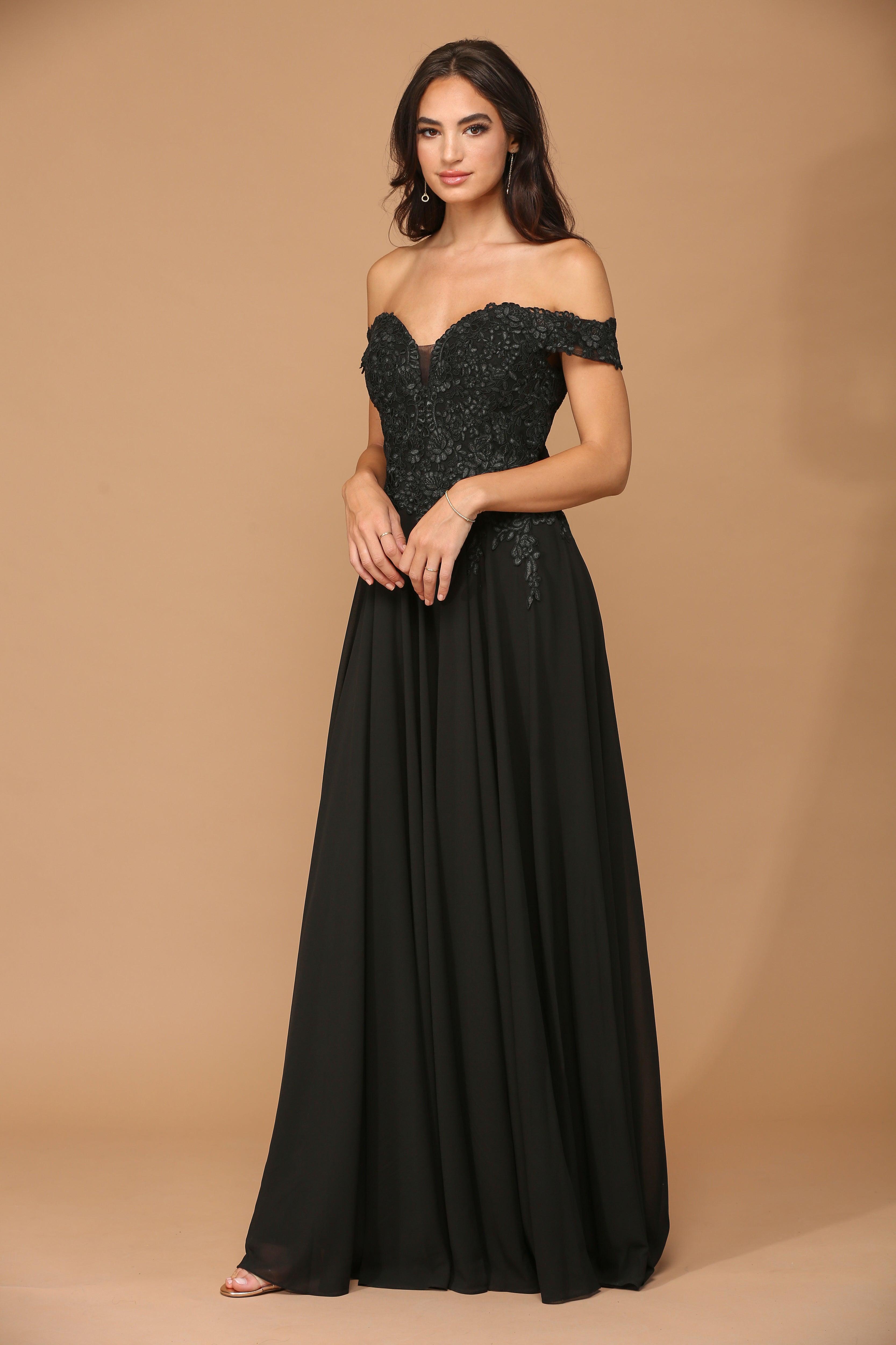 Long Off Shoulder Formal Chiffon Evening Dress - Slate Blue / XL Long Off Shoulder Formal Chiffon Evening Dress - Slate Blue / XL
